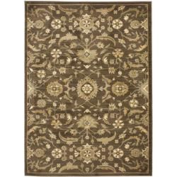 Oushak Brown/green Power loomed Area Rug (4 X 57)