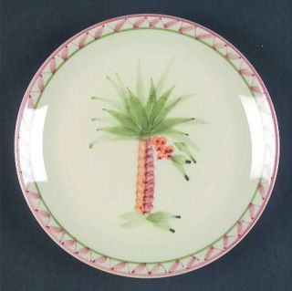 Gibson Designs Oasis Palm Salad/Dessert Plate, Fine China Dinnerware   Palm Tree