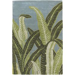 Hand tufted Contemporary Leaf Print Mandara Wool Area Rug (5 X 8)
