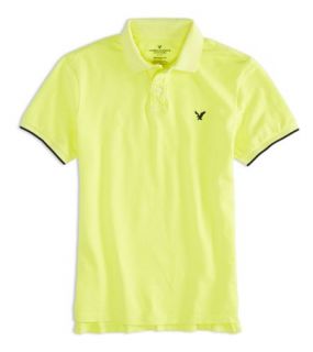 Neon Yellow AE Tipped Polo, Mens XS