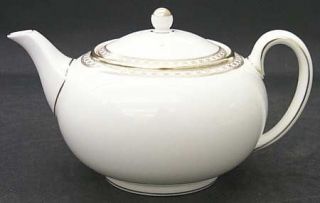 Wedgwood Ulander Gold Teapot & Lid, Fine China Dinnerware   White Rim & Center,G