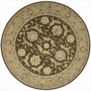 Nourison 3000 Hand tufted Brown Wool Rug (8 X 8) Round