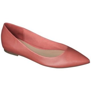 Womens Merona Avalyn Genuine Leather Pointed Toe Flats   Coral 9