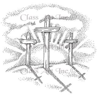 Class Act Cling Mounted Rubber Stamp 3.75x4 crosses