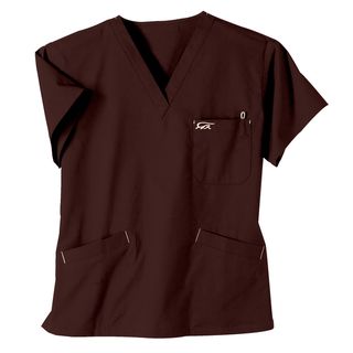 Iguanamed 3xl Womens Wine 3 pocket Scrub Top (WineSleeves ShortNeckline V neckThree front pockets Closure PulloverID badge loopDouble reinforced bartacks on every pocket for added durabilityMeasurement Guide Click here to view our womens sizing guideMa