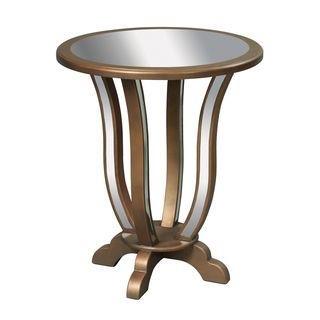 Mirrored And Hand Painted Gold Finish Accent Table