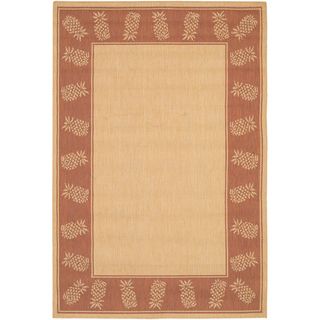 Recife Tropics/ Natural Terra cotta Area Rug (39 X 55) (NaturalSecondary colors Terra CottaTip We recommend the use of a non skid pad to keep the rug in place on smooth surfaces.All rug sizes are approximate. Due to the difference of monitor colors, som