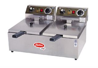 Fleetwood 20 lb Countertop Double Fryer w/ Thermostatic Controls, Timer, 220 V