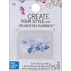 Jolees Jewels 6 mm Blue Belle Elements Bicone Beads (case Of 15) (BlueMaterials BiconePackage includes 15 6 mm bicone beadsDimensions 6 mm roundImported )