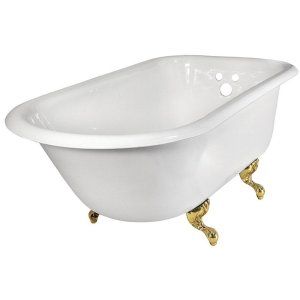 Elizabethan Classics ECR54BPB Universal 54 in. Wall Tapped Roll Top Tub with Fee