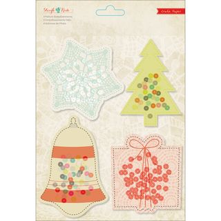 Sleigh Ride Vellum Embellishments 4/pkg with Sequins