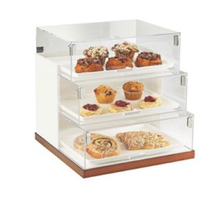 Cal Mil 3 Tier Luxe Step Display Case   White, Copper