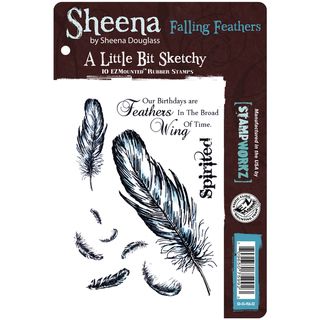 Sheena Douglas A Little Bit Sketchy EZmount 4.25x5.5 falling Feathers