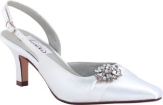 Womens Dyeables Lori   White Satin Ornamented Shoes