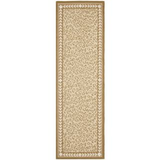 Hand hooked Chelsea Leopard Ivory Wool Rug (26 X 10)