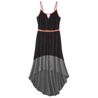 Merona Womens Knit Colorblock High Low Hem Dress   Black/Gray   XXL
