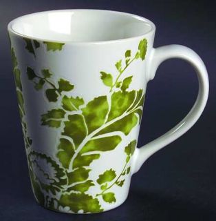 Roscher & Co Ambiance Apple Green Mug, Fine China Dinnerware   Green/White Leave