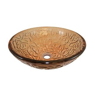 Flotera Millennium Modern Glass Vessel Bathroom Sink (Smoke peach, pink )