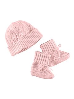 Ralph Lauren Infants Two Piece Hat and Bootie Set   Pink