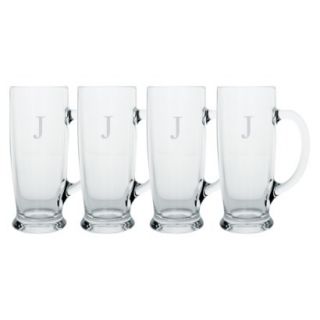 Personalized Monogram Craft Beer Mug Set of 4   J