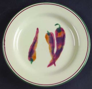 Hartstone Chili Peppers Salad Plate, Fine China Dinnerware   Red Peppers On Rim,