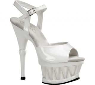 Womens Pleaser Spiky 609 PAT   White/White Patent High Heels