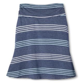 Merona Womens Jersey Knit Skirt   Grey Stripe   L