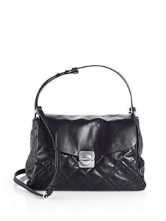 Marc by Marc Jacobs Circle in Square Quilted Shoulder Bag   Black Silver