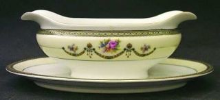 Noritake Marigold Gravy Boat with Attached Underplate, Fine China Dinnerware   B