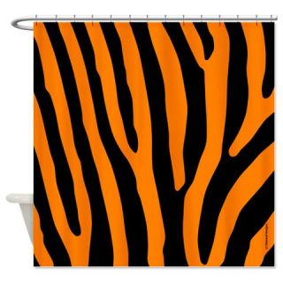  Orange and Black Zebra Stripes Shower Curtain  Use code FREECART at Checkout