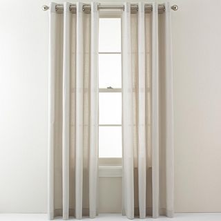 Studio Pearl Metallic Grommet Top Curtain Panel, Gray
