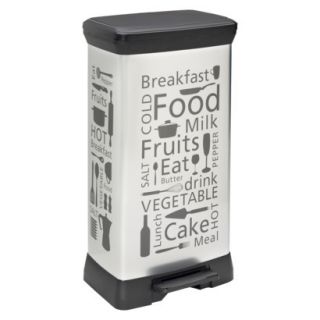 Curver 50 Liter Rectangle Step Open Trash Can   Kitchen Silver