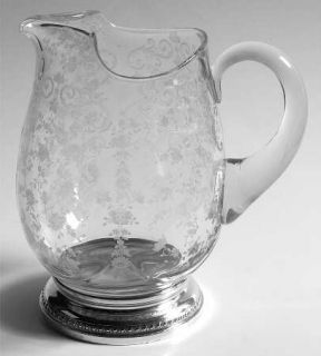 Cambridge Chantilly 76 Oz Ice Lip Jug with Sterling Base   Stem #3625, Etched