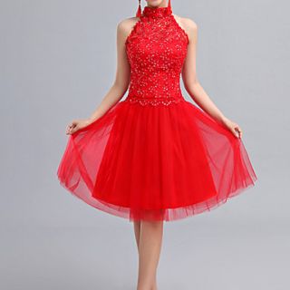 Womens Chinese Style Hollow Out Bride Dress