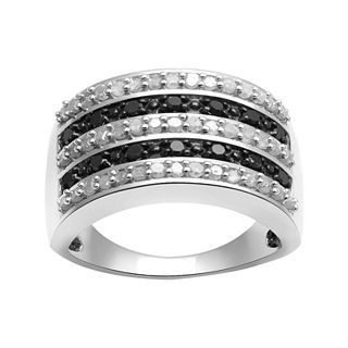 ONLINE ONLY   1 CT. T.W. White & Color Enhanced Black Diamond Ring, Womens