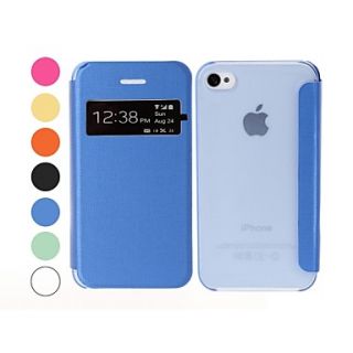 Solid Color Leather and Plastic Case for iPhone 4/4S
