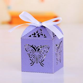 Cut Out Butterfly Design Favor Boxes   Set of 12