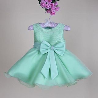 Girls Graceful Pearl Necklace Party Dress