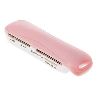 4 in 1 USB 2.0 Multi Card Reader (Pink)