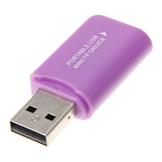 Mini USB Memory Card Reader (Pruple)