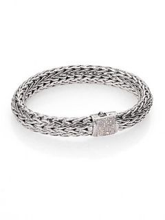 John Hardy Diamond & Sterling Silver Classic Chain Bracelet   Silver