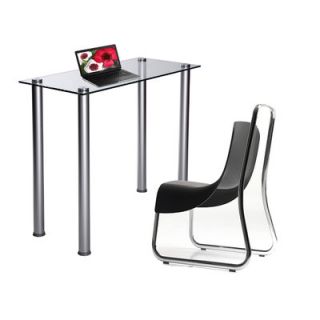 RTA Home And Office CT Computer/Laptop Desk Utility Desk CT 015 Glass Clear