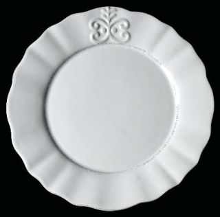 American Atelier Bianca Fleur Salad Plate, Fine China Dinnerware   White,Scallop