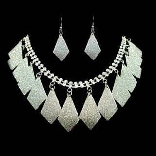 Memorable Alloy Silver With Transparent Rhinestone Womens Jewelry Set (Including Necklace,Earrings)