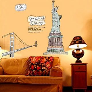 European Style Decoration of the Statue of Liberty Pattern Wall Decals