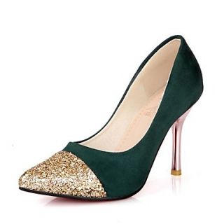 Suede Womens Stiletto Heel Pumps Heels with Sparkling Glitter Shoes (More Colors)