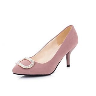 Suede Womens Stiletto Heel Pumps Heels with Rhinestone Shoes(More Colors)