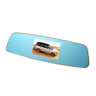 Car Rearview Optical Blue Mirror With 4.3 Inch LCD DVR Video Recorder