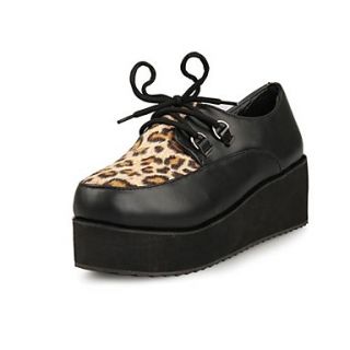 Faux Leather Womens Heels Creepers Shoes with Lace up (More Colors)