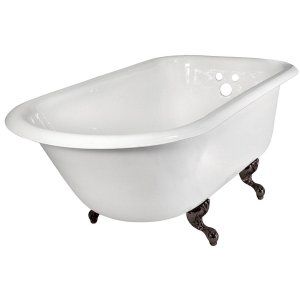 Elizabethan Classics ECR60BORB Universal 60 in. Wall tapped Roll Top Tub with Fe